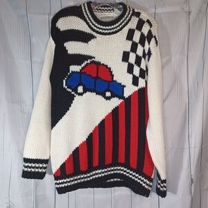 Vintage International Stefano sportswear hand knit car sweater